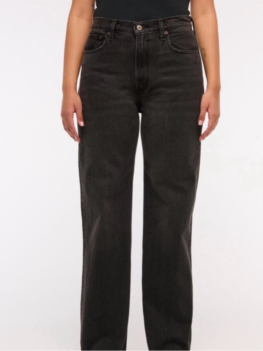 Abercrombie & Fitch High-Rise Straight Jeans - Black Wash